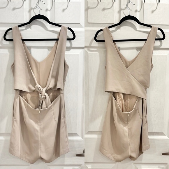 Mod Ref Tie Up Open Convertible Back Short Romper - Picture 4 of 16